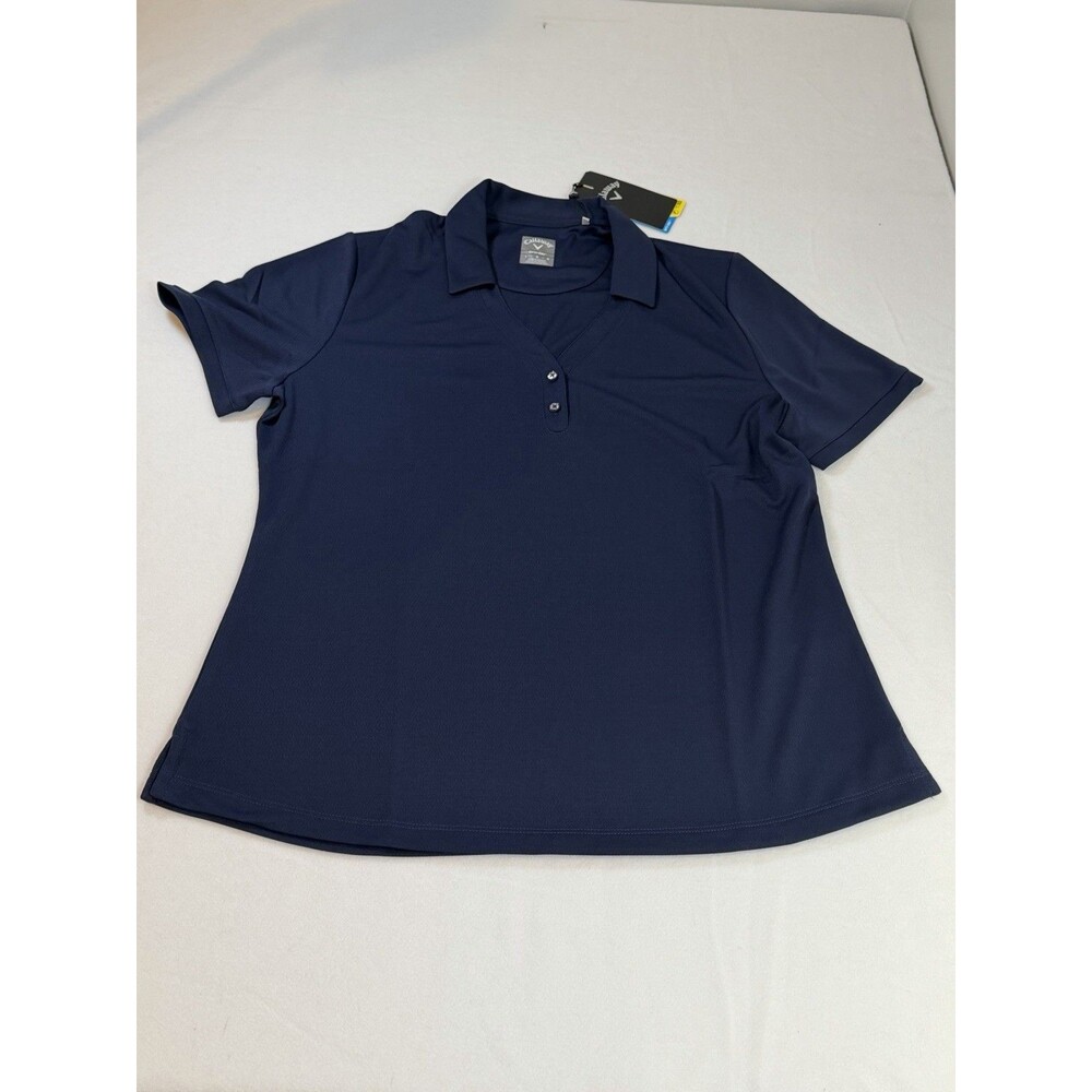 Callaway Opti-Dri Women's Blue Golf Polo Shirt L Short Sleeve UPF 50